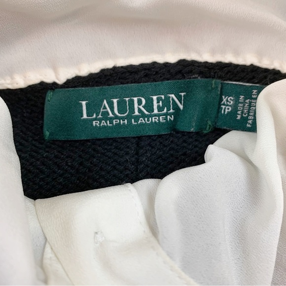 Lauren Ralph Lauren long sleeve layered striped sweater collared gold button - Picture 10 of 10